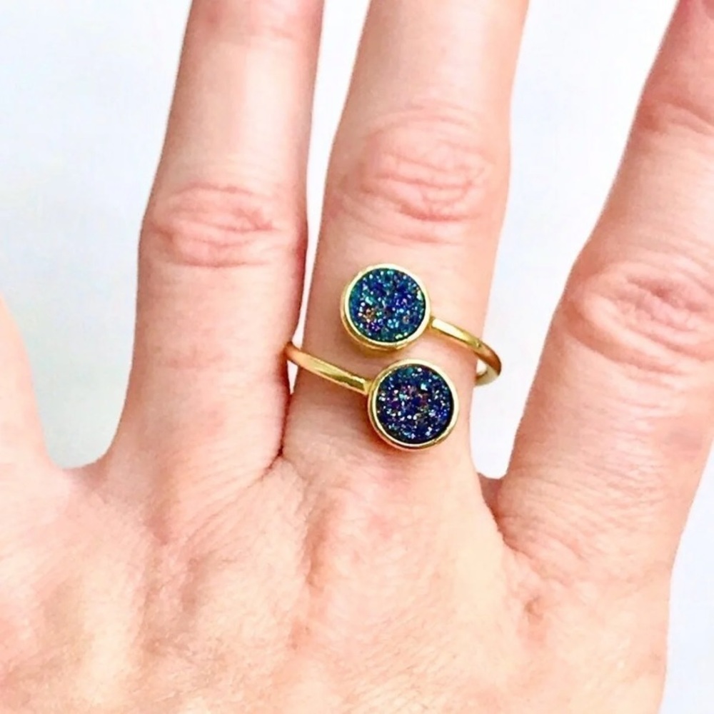 24K Gold Wrap Drusy Ring